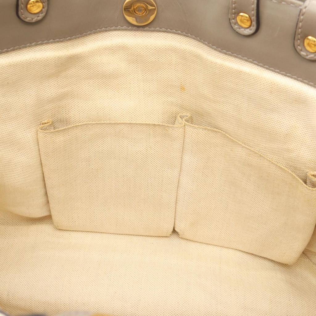 Used GUCCI Scarlett GG Canvas Tote Bag 269953 canvas leather Beige Gray Used Women