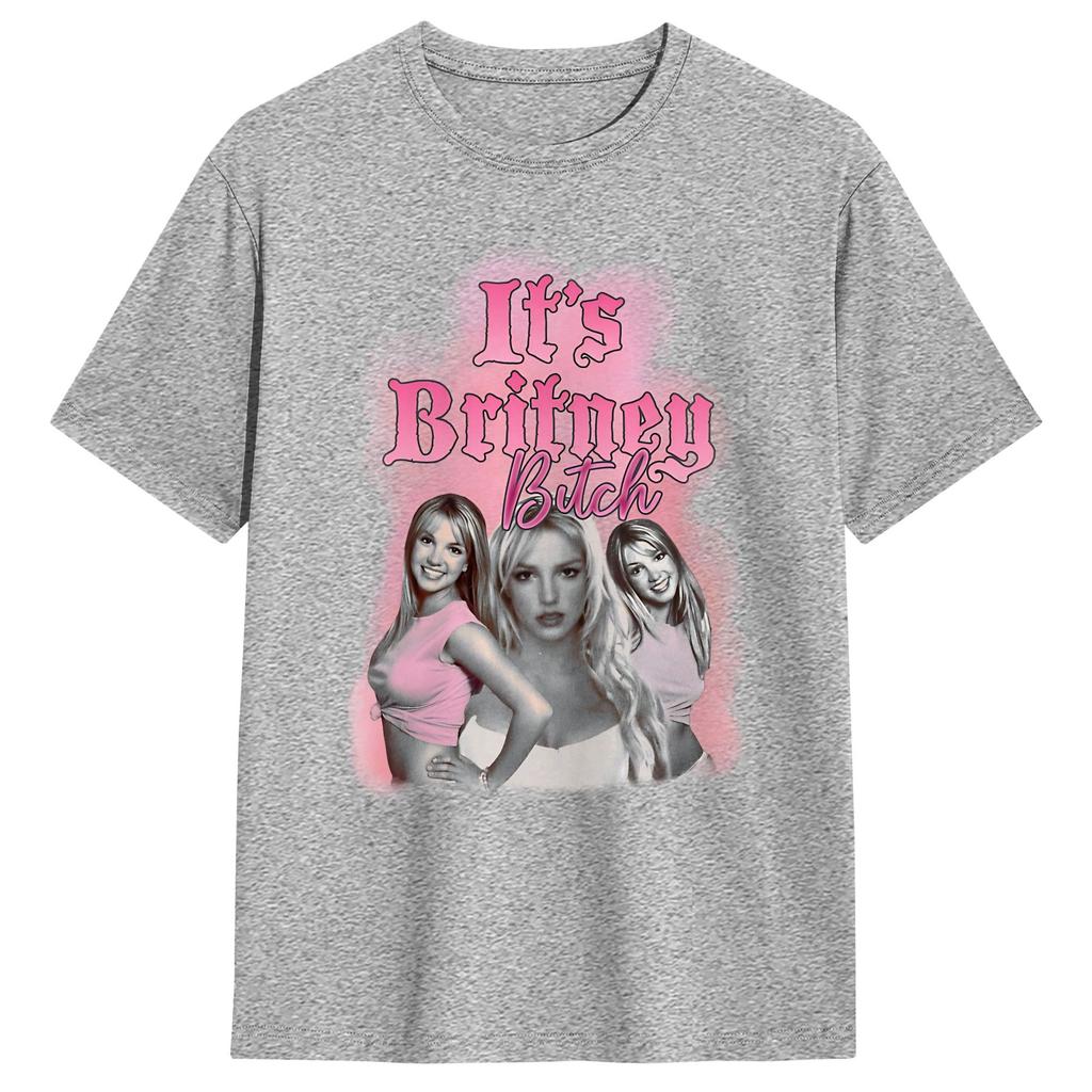 Футболка Харадзюку Летняя Its Britneys Spears Новинка Футболки 100% Хлопок Футболка для Унисекса Y2K Ретро Топы с Коротким Рукавом