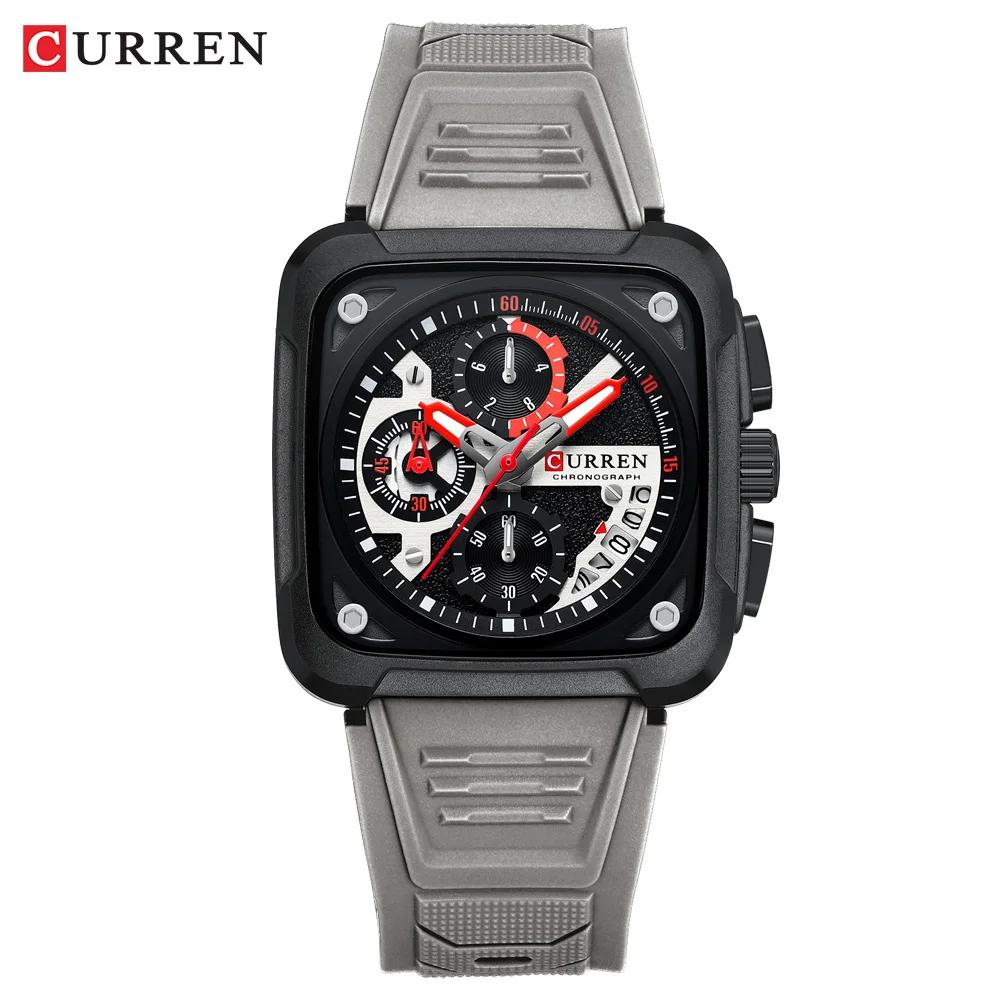 CURREN Men WristWatch Waterproof Chronograph Military Business Brand Luxury Silicone Sport Male Clockd
