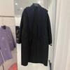 Womens Wool Blend Double-Sided Coat With Shawl Collar Loose Fit Longline Winter Outerwear