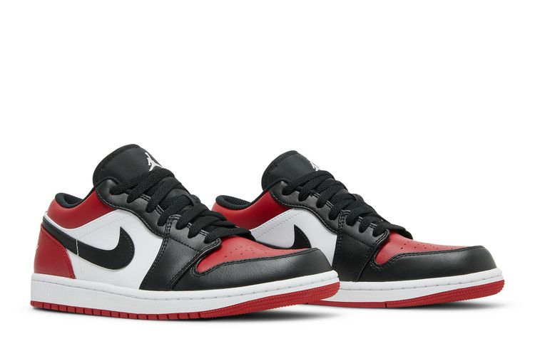 Men's Sneakers Nike Jordan 1 Low Bred Toe Black/Gym Red-White