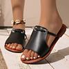 New Women Leather Flip Flops Slippers Women's Summer Brand Fashion Flats Sandals Slippers Slides Designer Sandals Plus Size 43