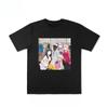 2025 Autumn Heavy Pure Cotton Tide Brand Animation and Real People Linkage Printing T-shirt Men's and Women's Versatile T-shirt