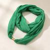 French Style Magnetic Buckle Scarf Magnet Clasp Silk Scarf Elegant Neck Scarf  Autumn