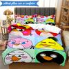 Red Birds Characters Collage 3pcs K-pop music group Bedding set,Ideal for Bedroom, Dormitory,Including Duvet Cover And 2pcs Pillowcases,Fan gifts
