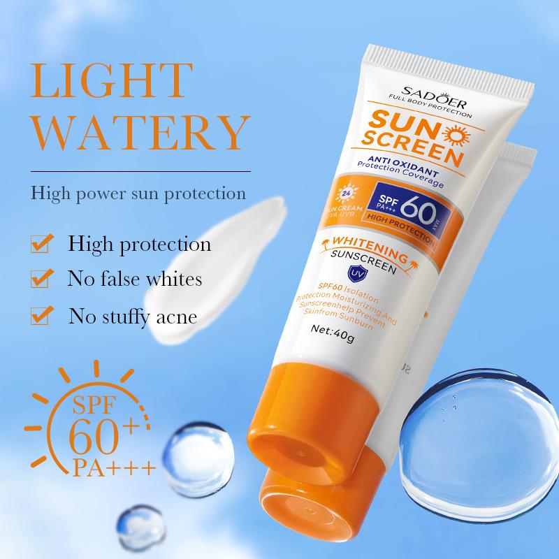 SPF60 + Солнцезащитный крем 40 г SADOER Isolation UV Protection Солнцезащитный крем