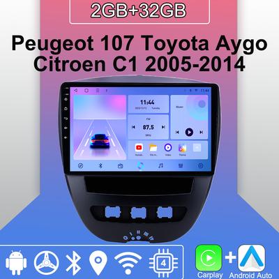 Android Carplay автомобильное радио для Peugeot 107 Toyota Aygo Citroen C1 2005-2014 мультимедийный проигрыватель головное устройство стерео GPS навигация BT WIFI 2+32 ГБ