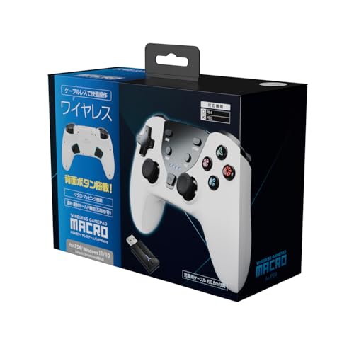 [Японский производитель Three Strike] Беспроводной контроллер, совместимый с PS4 "Wireless Gamepad Macro" (белый)" - PS4