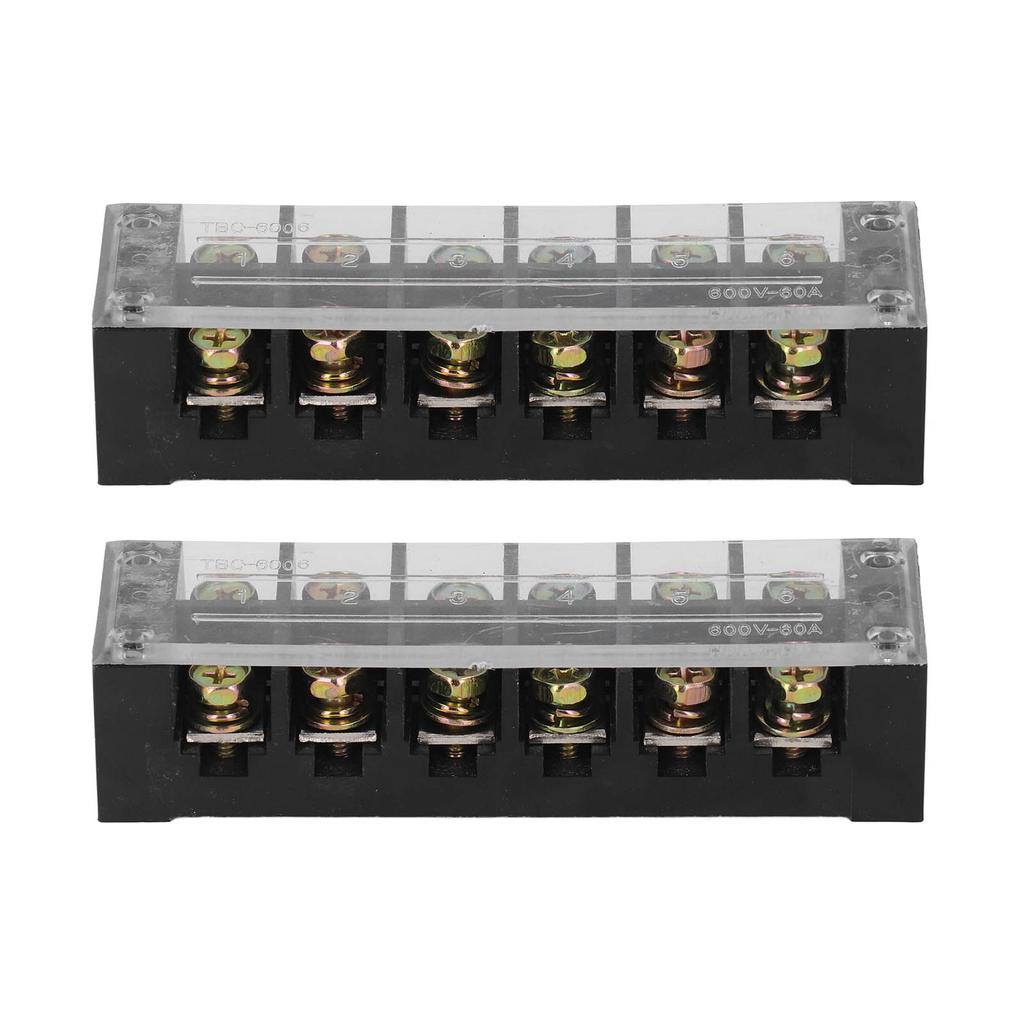 Terminal Strip Dual Row Screw Clamp Wire Terminal Block with Clear Cover for Bridge Lighting 60A