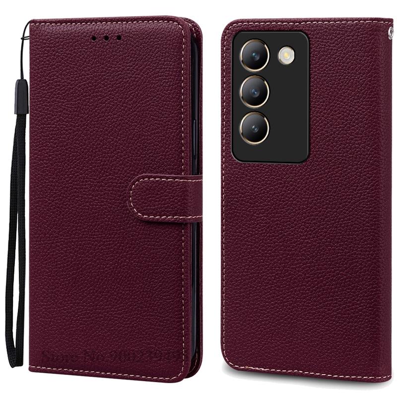 Для Vivo V40 SE 5G кожаный чехол-книжка-кошелек для Vivo V40 Se чехол мягкий силиконовый чехол для Vivo V40se чехол для телефона Fundas