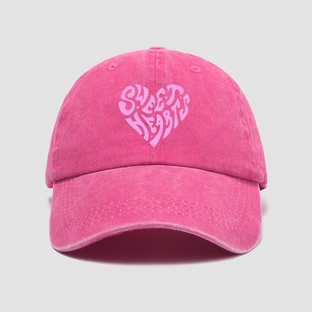 Sweet Heart Printed Visor Baseball Cap For Man Women Hiking Fishing Vacation