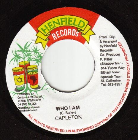 7-дюймовая пластинка CAPLETON Who I Am NONE Henfield Record Ямайка Регги Ска Даб Б/У