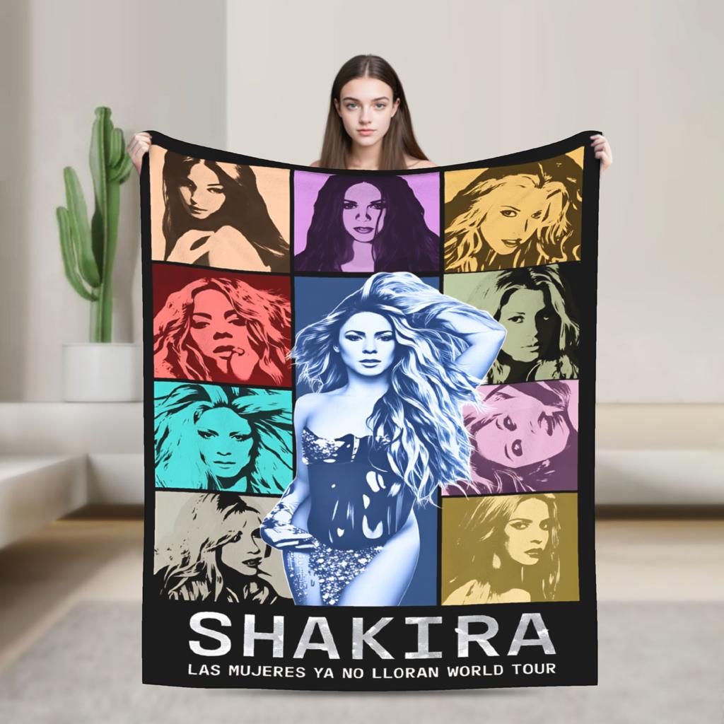Shakira Blanket Singer Pop Soft Funny Plush Throw Blanket For Home Decor Travel Office Flannel Bedspread Bed Cover