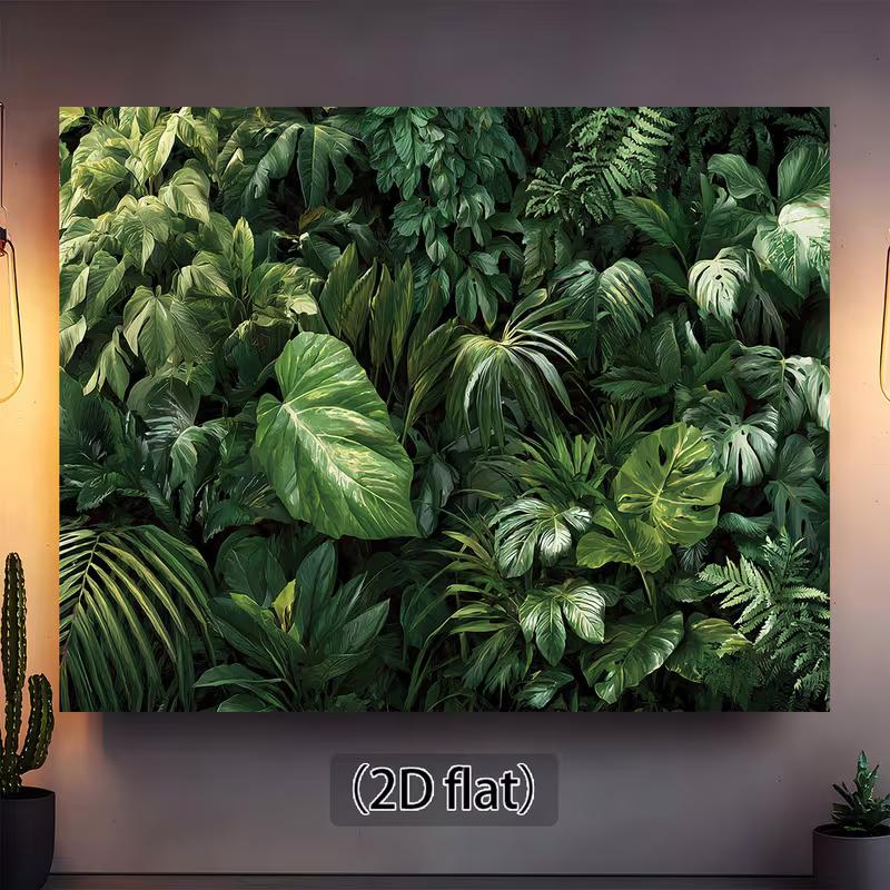 2D Lush Green Foliage Backdrop Photography Background Banner