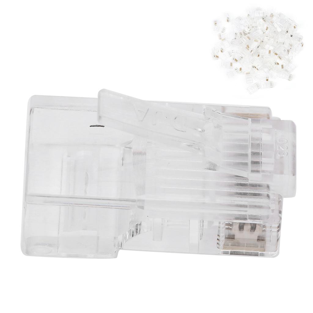 100pcs RJ45 Cat5E Modular Unshielded GoldPlated Networks Cable Connectors for Game Computers Router