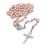 62KD 6mm Pearl Rosary Necklaces Bead Chain Pendant Ornaments for Home Church Yoga Room Decorations Gift