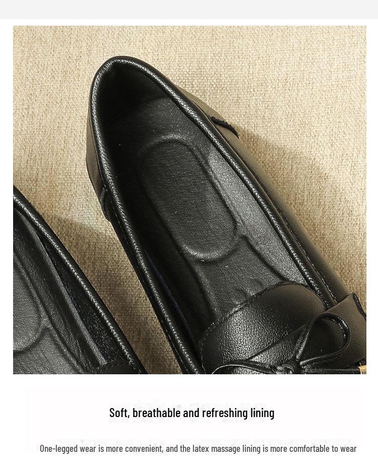 Женские черные нескользящие рабочие туфли KFC из натуральной кожи — удобные повседневные туфли на плоской подошве для мам