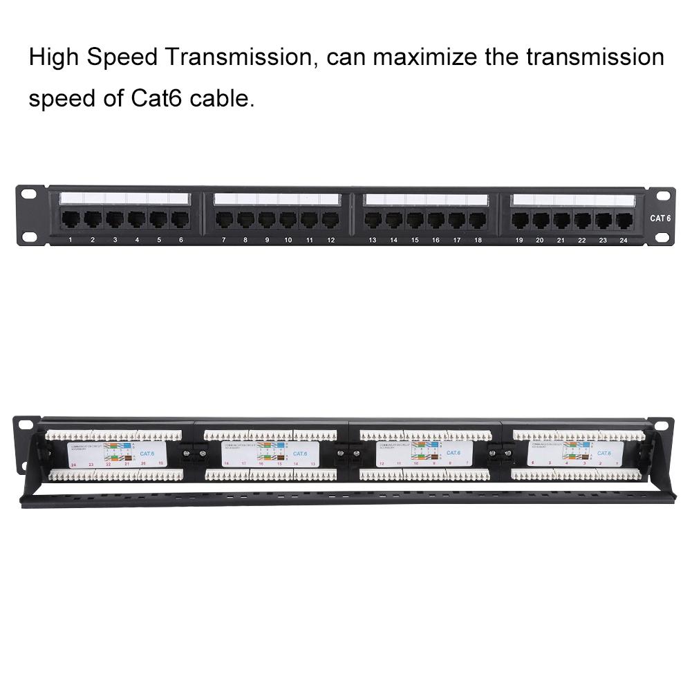 24-портовый монтируемый патч-панель для данных Высокоскоростной CAT6 CAT 6 Стойка для сетевых кабелей