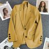 Four Seasons Women's Khaki Suit Jacket Spring Autumn CollectionElegant High-End Street Style for The Leisure Season