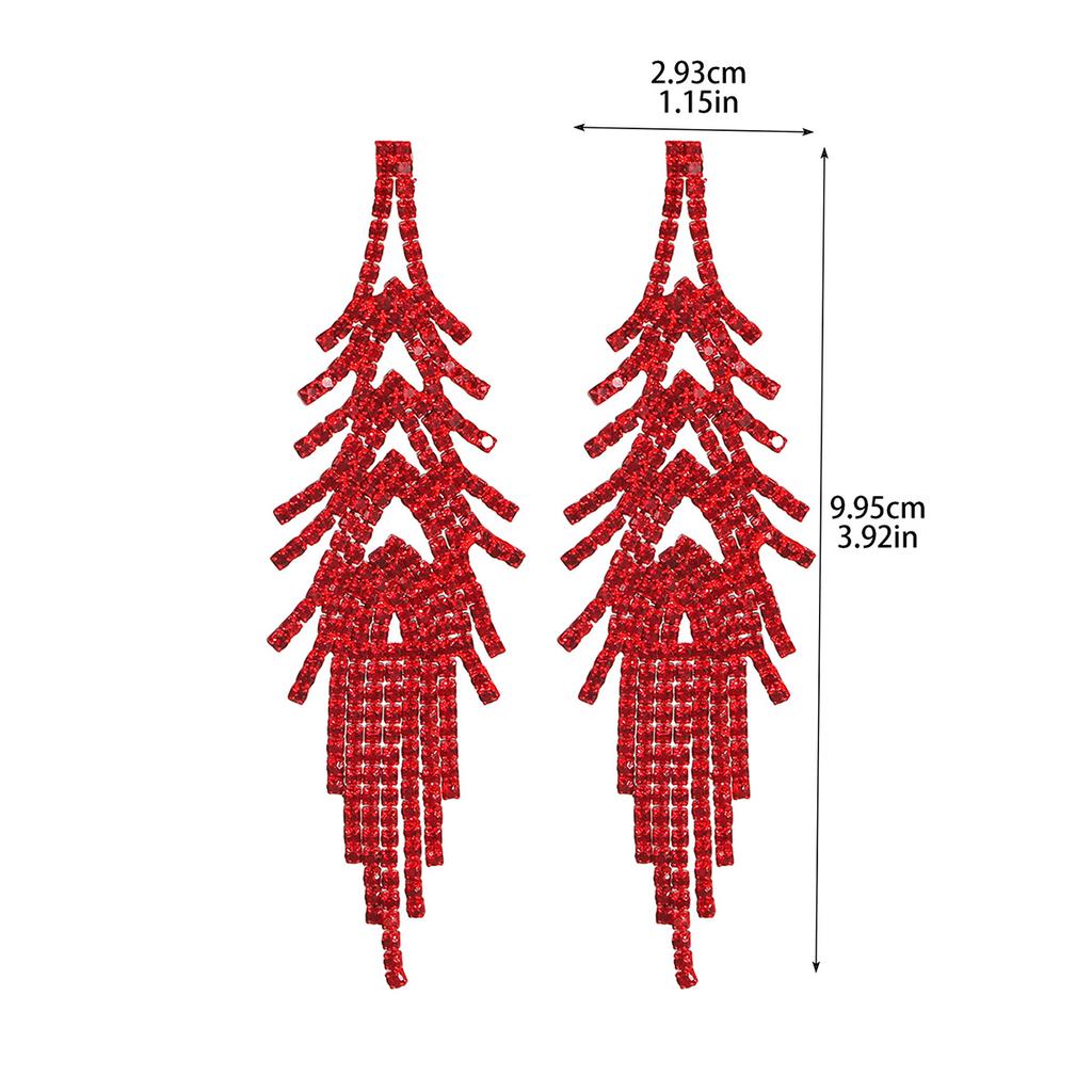 Новые трендовые длинные рождественские серьги с кисточками, высококачественные нежные красные серьги, женские серьги, 1 пара