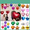 Colour Solid 18" Foil Balloons Heart Star Round Shape For Wedding Party Birthday