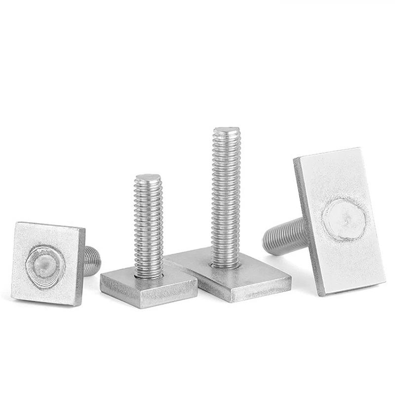 304 Stainless Steel Screw Chute Rail Track T-Shape Bolts M6 M8 M10 Rectangle Hammer Head Bolt Hardware Tools Supplies