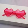 Love SUNGLASSES Sunglasses Rimless Heart-shaped One-piece Sunglasses Color Peach Heart One-piece Sunglasses