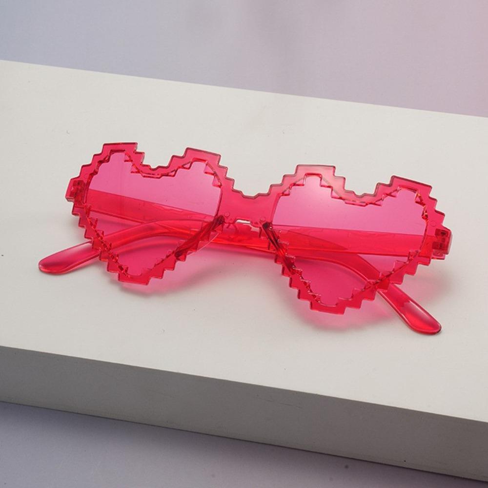 Love SUNGLASSES Sunglasses Rimless Heart-shaped One-piece Sunglasses Color Peach Heart One-piece Sunglasses