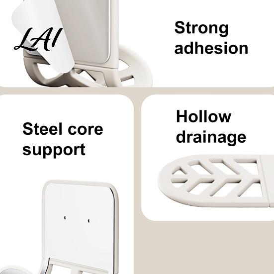 Adhesive Sink Organizer Wall Mounted Flexible Sponge Holder Traceless Drain Rack Space Silicone Scrubber Holder Saving Bendable Kitchen Storage Rack