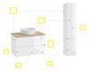 Wall-hung bathroom column, white gloss, 157x30 cm, Modus