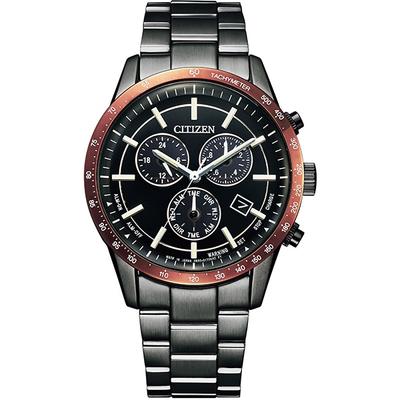 Мужская BL5495-72E ( Часы CITIZEN COLLECTION Eco-Drive Chronograph) Круглые часы черного цвета