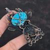 Тибетская бирюза, медный кулон, проволочная обертка, драгоценный камень, кулон ручной работы, кулон в виде оленьей морды, кулон из лунного камня, медные украшения для подарков