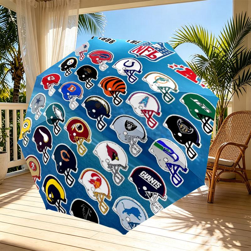 NFL Print Automatic Open Close Umbrella, Portable Foldable Umbrella, for Outdoor Commute Camping Trip, Ideal Birthday Gift