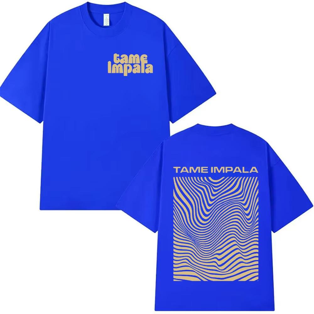 Психоделическая группа Tame Impala 100% хлопок мужская рубашка оверсайз Графика альбома Женская Y2k Хип-хоп Уличная одежда Футболка