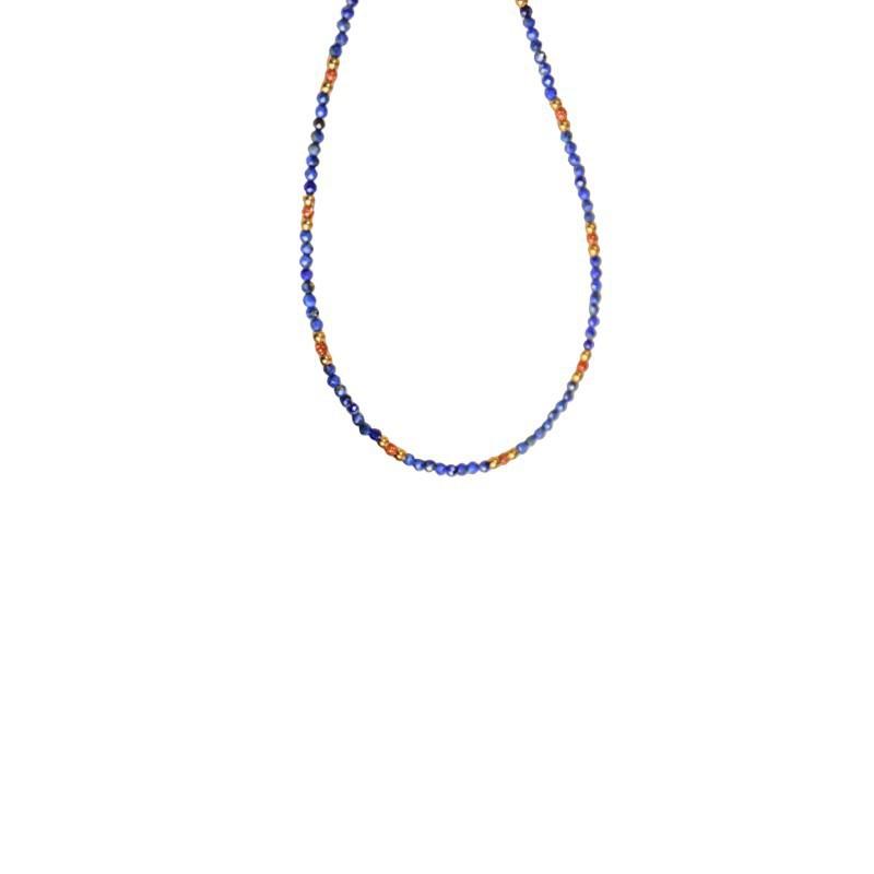 Lapis Lazuli Necklace Natural Stone Sparkling Choker Fashion Jewelry