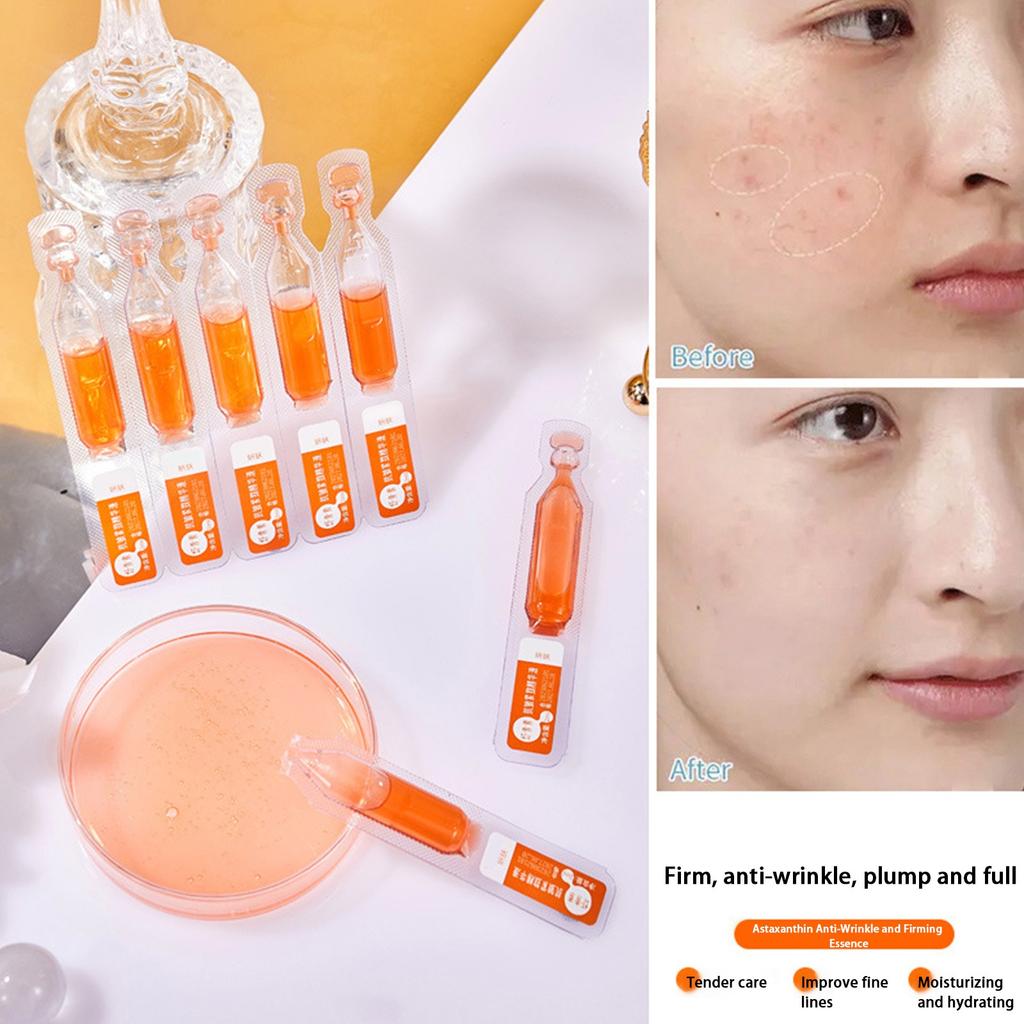 Набор ампул для сыворотки для кожи, увлажняющая сыворотка с астаксантином для вторичного использования, сыворотка для лица для уменьшения тонких линий, 2 мл*10 шт.,