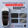 Sun Shades For Tesla Model 3 Highland Model Y 2017-2026 Ice Cloth Buckle Sun Pare Glass Front Rear Sunroof Skylight Accessory