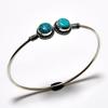 Ювелирный браслет-манжета Santa Rosa с бирюзовым драгоценным камнем 925 пробы и посеребренным покрытием