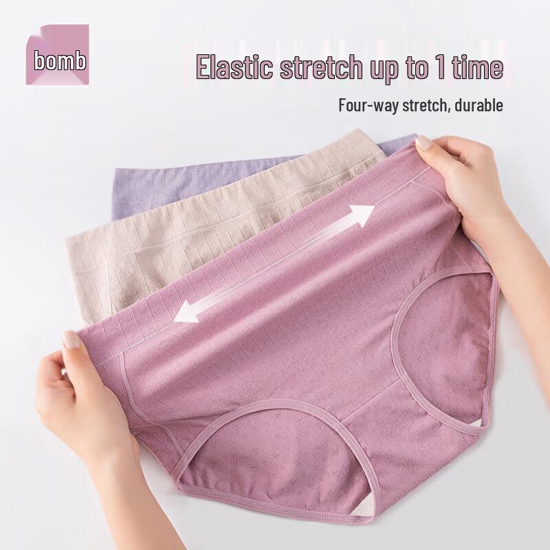 Yuzhaolin Plus Size Women's High Waist Seamless Cotton Underwear