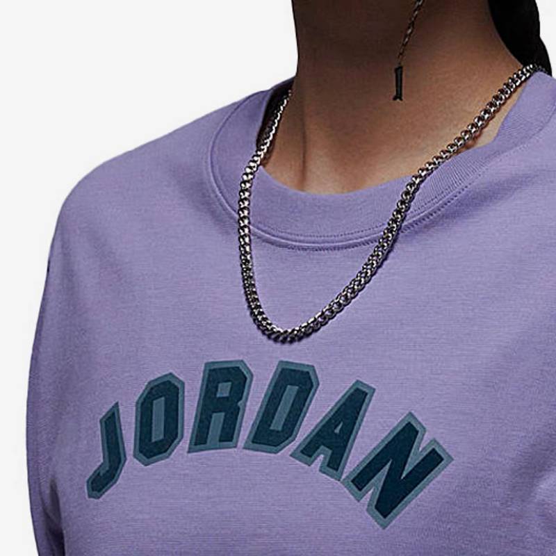 Jordan Укороченные топы женские фиолетовые с круглым вырезом умеренные FD0107-500