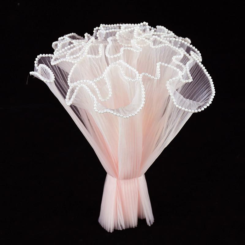 4 ярда упаковка для букета цветов жемчужная пряжа волна роза флористическая упаковка кружевной сетчатый материал свадебный подарок украшения принадлежности