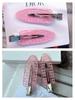 DIOR 2 Pcs Pink Transparent Logo Hair Clips Metal Alligator Barrettes Fashion Women Bangs Hair Accessories Daily Decor
