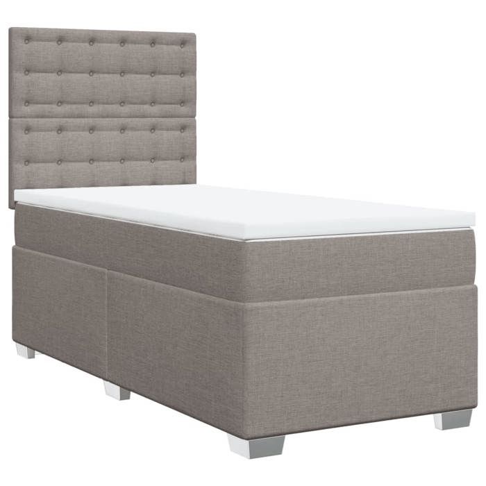Maison Exclusive - Sommier à lattes de lit avec matelas Taupe 80x200 cm Tissu