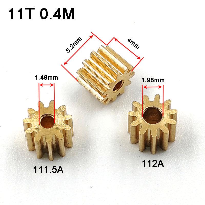 111.5A 112A 0.4M Pinion 11 Tooth Hole 1.48/1.98MM Small Gears DIY Modle Aircraft Parts 11T 1.5A 2A