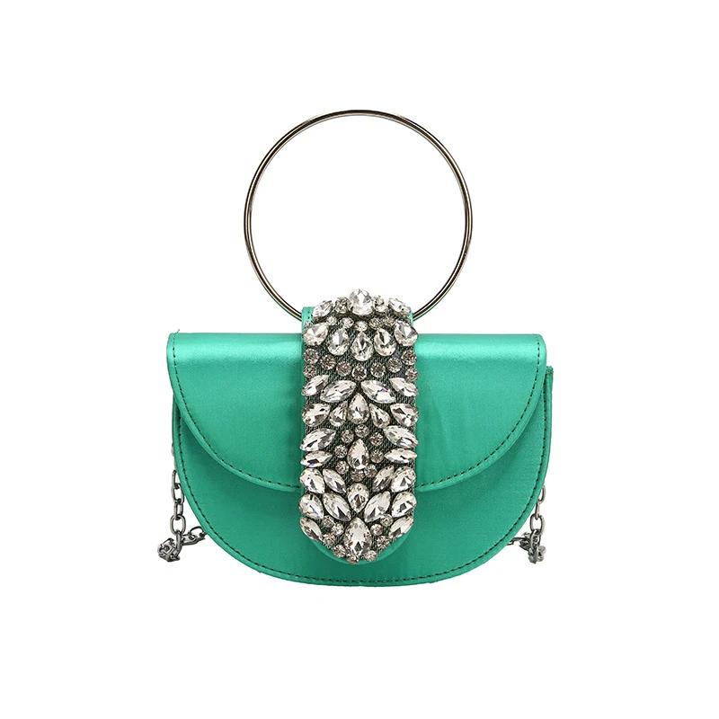 Женские кристальные яркие атласные сумки Night Diamonds Clutch Ring Bags Сумка через плечо Diamond Designer Luxury Wedding Party