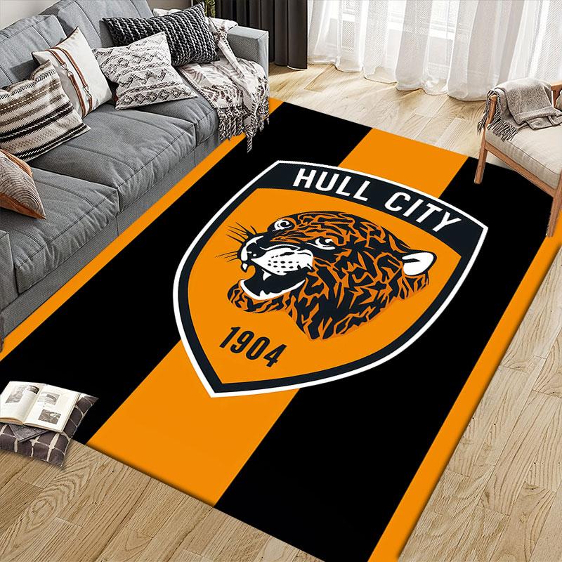 Hull City Art Flannel Printed Carpet, Home Sofa Decoration for Living Room & Bedroom, Non‑Slip Play Flannel Floor Mat for Game Room