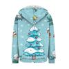 Женская рождественская печатная толстовка осень-зима с длинным рукавом кардиган куртка с карманами на молнии толстовка с капюшоном верхняя одежда