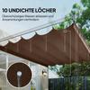 Retractable Pergola Cover, 2.55 x 2.5 m Replacement Canopy Fabric for 3 x 3 m Frame, Roof Top Only, Brown