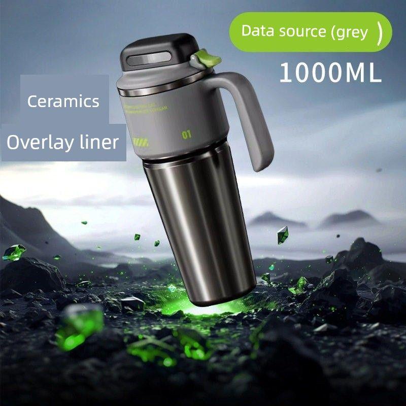 New Cyber Series Ice Cup Stainless Steel Large Capacity Insulated Cup Men's Outdoor Portable Car-Mounted Straw Water Cup