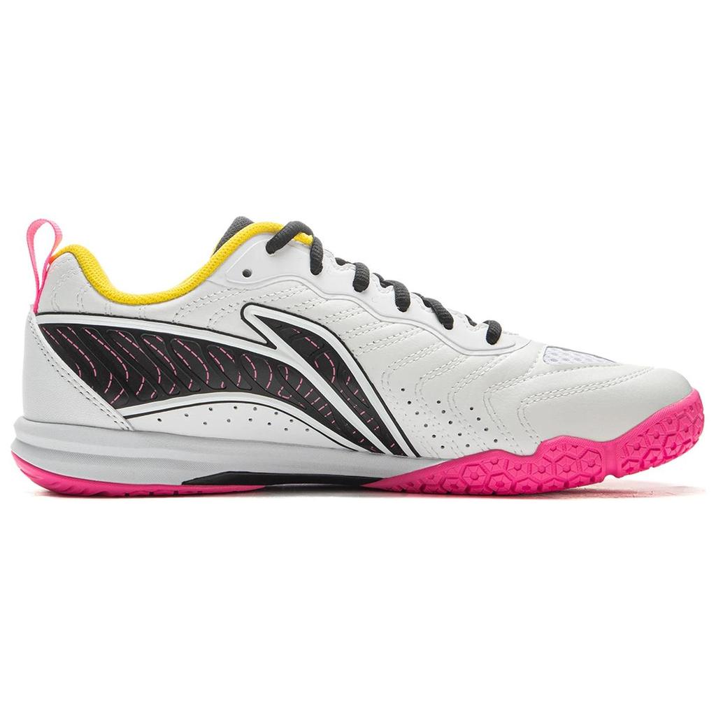 Li Ning Скользкие и износостойкие Покрытие Сценарий тренировки Низкие Настольный теннис Обувь Унисекс Белый Черный APPV003-2